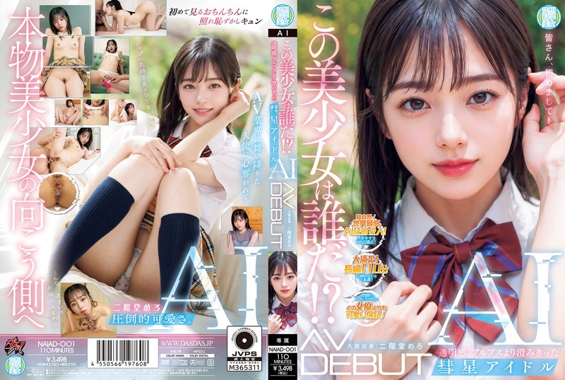 【naiad00001】フル動画│この美少女は誰だ！？透明感。アルプスより澄みきった彗星アイドルAI AV DEBUT 二階堂めろ