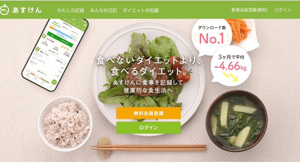 あすけん公式サイト画像